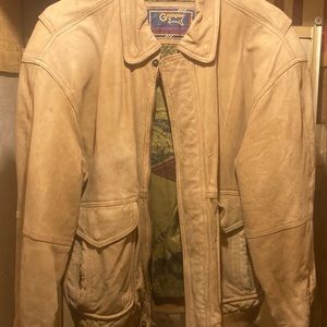 Vintage Giampier Real Leather Pilot Bomber Jacket Size L USA Fighter Design 80’s